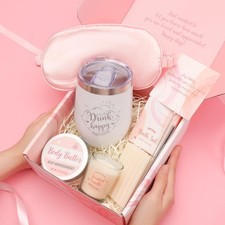 Gifts for Women Bath  Body Rose Spa Gift Sets for Birthday 8 Pcs Gift for Wo...