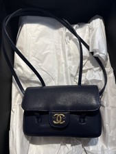 Chanel 26 bag Navy Blue Mini Preppy Coco Grai...