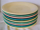 Fiestaware Dinner Plate 10.5" HLC Fiesta Lot Of 9 Pastel Colors Vintage 1940's