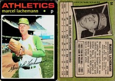 1971 Topps Baseball Card #84 Marcel Lachemann Oakland Athletics