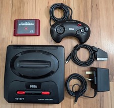 Sega Mega Drive II 2 Console - Tested - 1x Controller - RGB Scart - Flash Cart