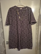 Ladies 'Nomads' Lightweight Cotton Knee Length Dress.Lilac/ Cream Print. Size 18
