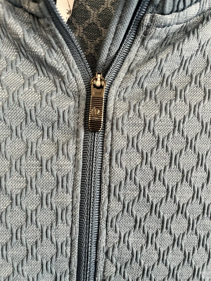 Suéter Lululemon Para Mujer Descanso Menos 1/2 Cremallera Azul Pizarra Tejido Talla 8 Foto 3 de 4