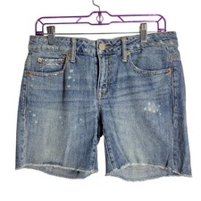 American Eagle Denim blue Shorts Cut-Off Distressed Frayed Hem Womens size 4