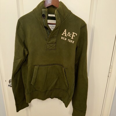 Vintage Abercrombie Fitch mens M Logo Muscle-Fit Mock Collar