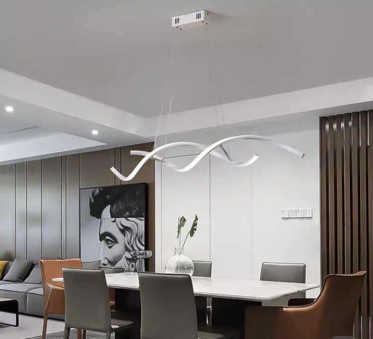 Lampadario Led Moderno Cucina Onde 6400k | Facile Pulizia e Montaggio