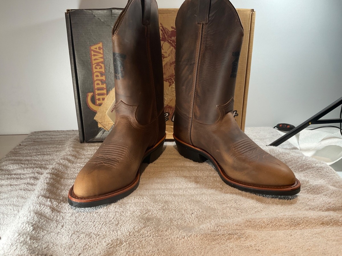 CHIPPEWA 29305 BROWN LEATHER 12” Bay Crazy Horse WELLINGTON WORK