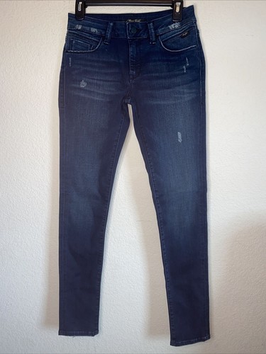 Neu MAVI Gold Jeans Mid Rise Super Skinny blau weich 27x32 Distress y2k
