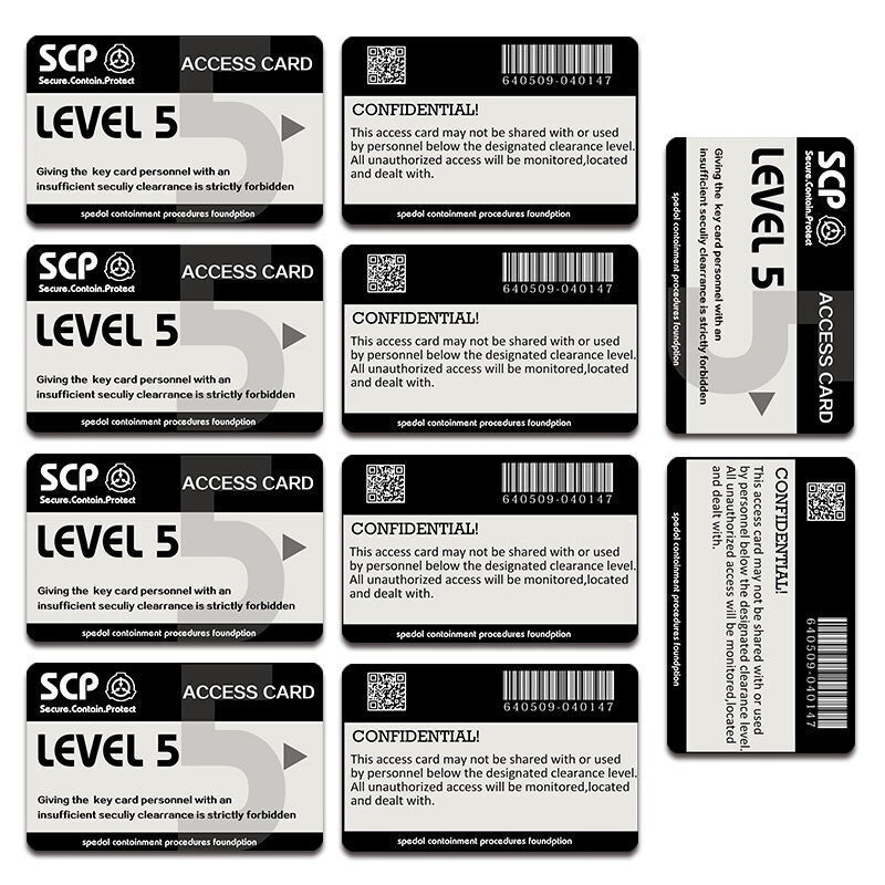 24 Pcs Scp Foundation Keycards PLASTIC CARD Electronic Pass Cosplay Games  Card