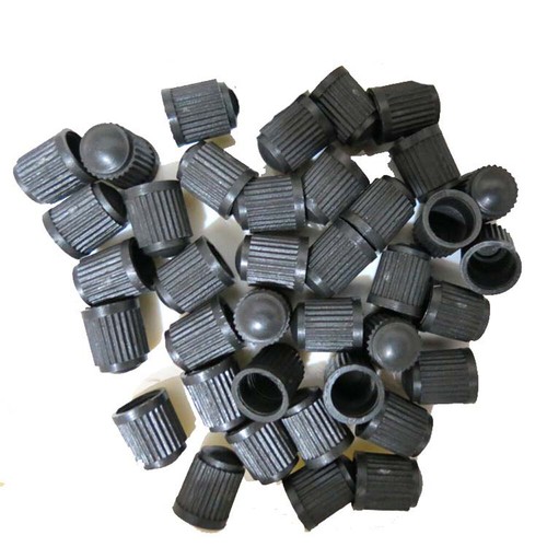 50Pc BLACK Plastic Tire Valves Air-Dust Cover Stem Caps For Wheel Car SUV Bike - Picture 2 of 12
