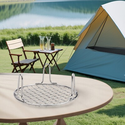 BBQ Grid Tablett Beständig Camping Draussen Heizblock Mit Bein Netz Runden