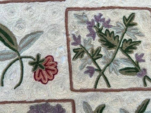 Vintage French Style Aubusson Rug Chain Stitch Needlepoint Rug 3x5 ft Free Ship - Picture 7 of 13