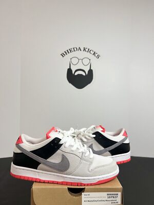 Nike SB Dunk Low Infrared Orange Label 2020 Gray CD2563-004 Men s Size 8