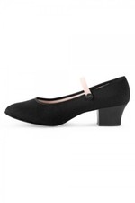 BLOCH Tempo Cuban Heel Canvas RAD Character Dance Shoes Suede Sole Black S0325