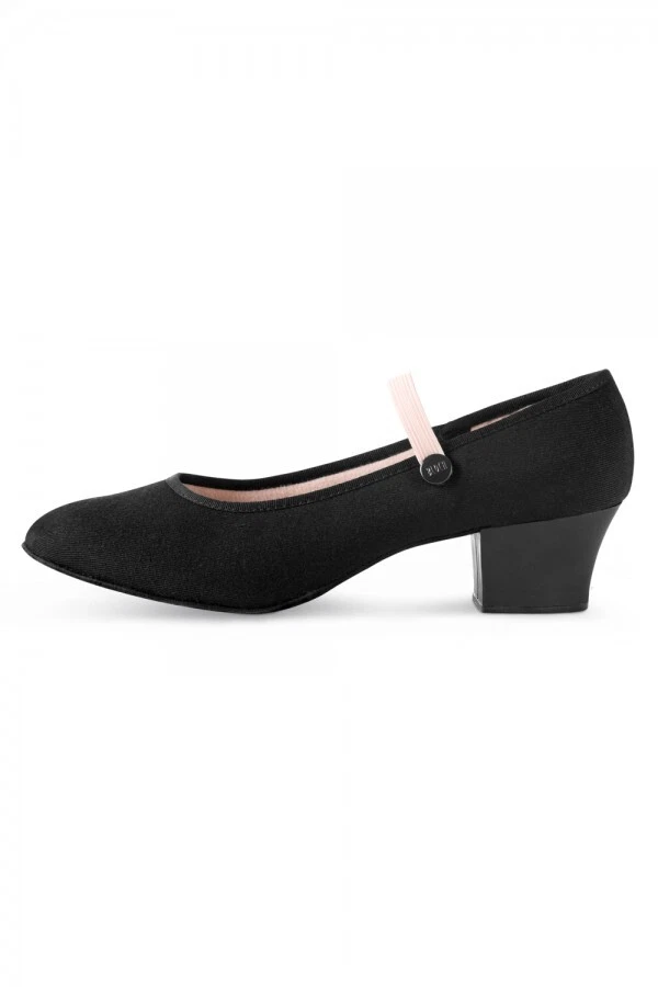 BLOCH Tempo Cuban Heel Canvas RAD Character Dance Shoes Suede Sole Black S0325