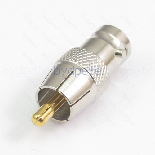 RCA male plug to BNC female jack Connector Adapter for Video Audio Coaxial Coax - Picture 2 of 4