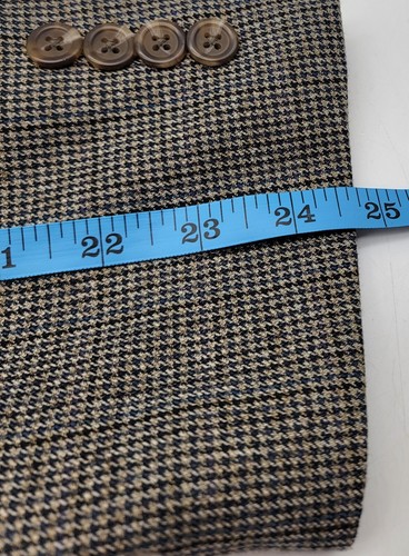 CHAPS Jacket Mens 42L Gray Plaid Houndstooth Blazer Modern Career Preppy Formal - Picture 6 of 13