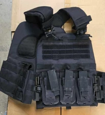 Guard Dog Body Armor Dane Plate Carrier Black Fits 10x12 Plates Multiple Pouches