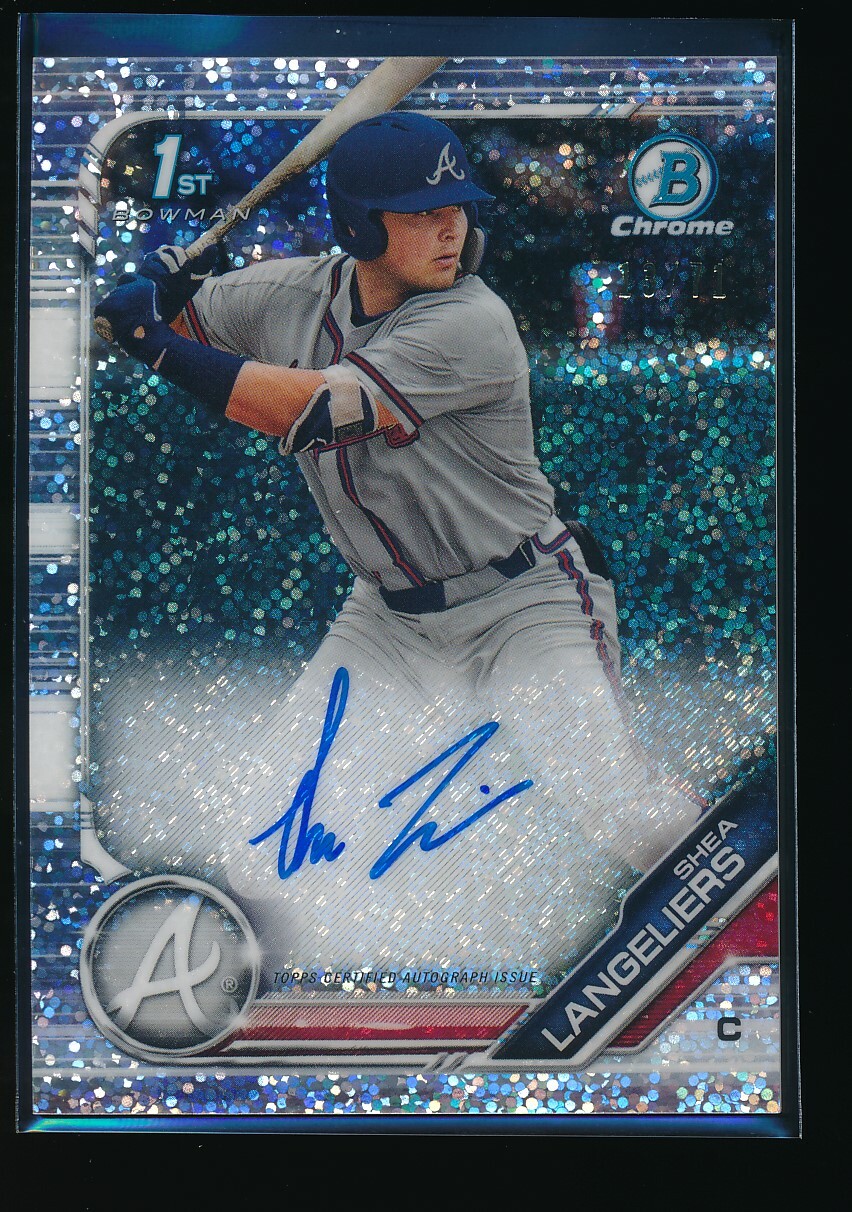 SHEA LANGELIERS AUTO 2019 Bowman Chrome Draft Autograph SPARKLES REFRACTOR #/71