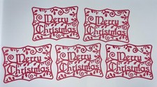 5 MERRY CHRISTMAS cardstock paper die cut embellishments scrapbook / card   