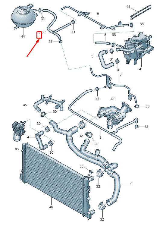 NOUVEAU TUYAU DE MOTEUR FISSURÉ SKODA RAPID NH 6C0122447C ORIGINAL