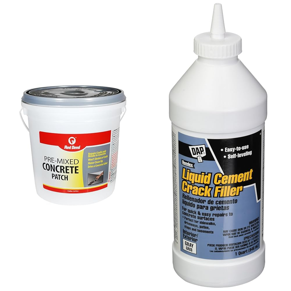 Concrete Patch and DAP Liquid Cement Crack Filler, 1 Gallon and 1 Quart ...