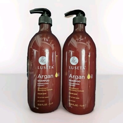 LUSETA ARGANÖL glättendes pflegendes SHAMPOO für alle Haartypen 1000 ml x 2
