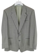 PAL ZILERI Blazer Men's EU 52 Single Breasted Wool Plaid Notch Lapel Grey