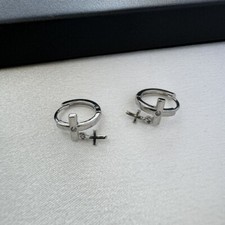 12mm Small Cross Hoop Earrings for Men Women Streetwear Unisex Hip Hop Style