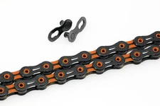 PYC DLC 11 Cycling Bike Chains for 11-Speed Shimano/Campy/Sram use Black&Orange