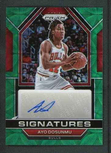 2022-23 AYO DOSUNMU 7/8 AUTO PANINI PRIZM SIGNATURES CHOICE GREEN AUTOGRAPHS