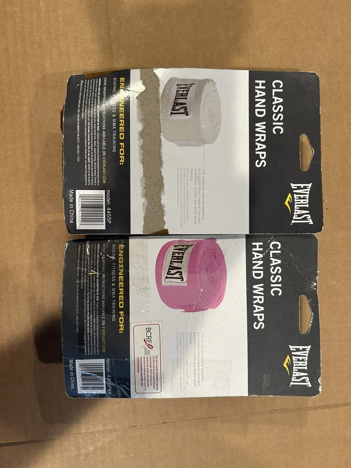 Everlast Classic Hand Wraps 120 Inch Boxing Fitness MMA Training Pink / Wht New - Image 2 of 4