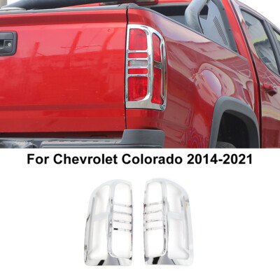 2x Chrome Rear Tail light Lamp Guard Cover Trim Decor For 2014-21 Chevy Colorado