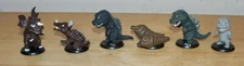 ZACCA Tokusatsu Heroes SD 1.5" - 2" LOT OF (6) GODZILLA Mini HG Figures