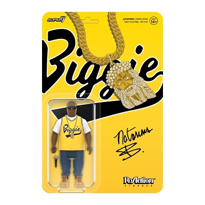 Notorious BIG Yellow Jersey ReAction Figur Retro MOC Super7 Hip Hop Rap