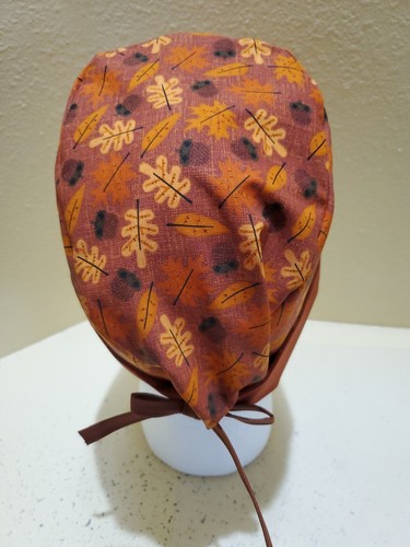Acorns and Leaves Fall Men's Skull/Chemo Surgical Scrub Hat/Cap Handmade - Picture 4 of 6