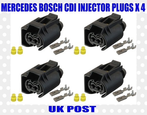 4 X MERCEDES CDI Diesel BOSCH Fuel Injector Plug Connector OM612 OM613 ...