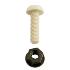 Image of Wot-Nots Number Plate Plastic Nut & Screw - White - PWN086