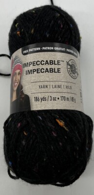 Loops & Threads Impeccable Yarn ''Charcoal Tweed'' 1 Skein #1596