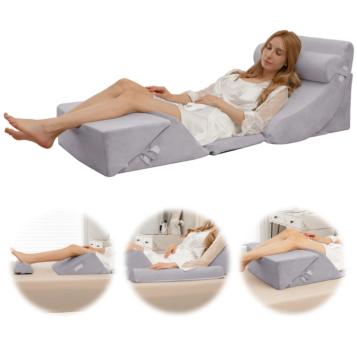 Wedge pillow top with neck support
