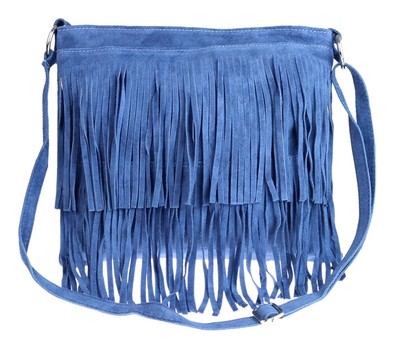 Große echte Wildleder Schultertasche Fransen Umhängetasche Damen Designer Vera Pelle