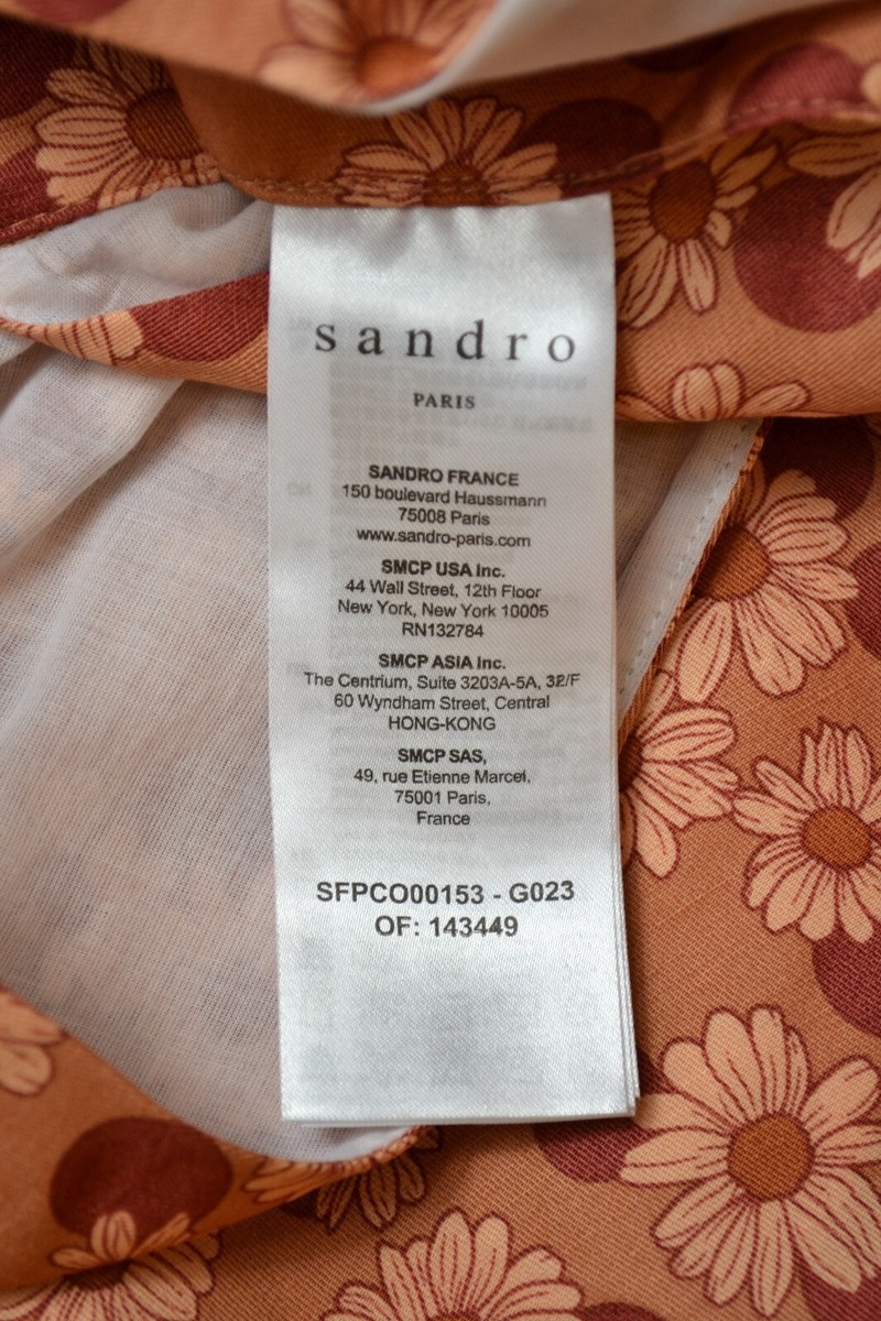SANDRO Jumpsuit Women's (EU) 34 Sleeveless Linen Blend Floral