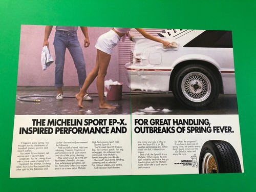 1987 1988 FORD MUSTANG GT MICHELIN ORIGINAL PRINT AD PRINTED ADVERTISEMENT