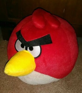 Large Plush Angry Red Bird Stuffed Animal * 2010 Commonwealth * Excellent Shape!