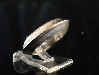 Ring 925 Sterling Silber  Ring mit Palladium Streifen Gr 54