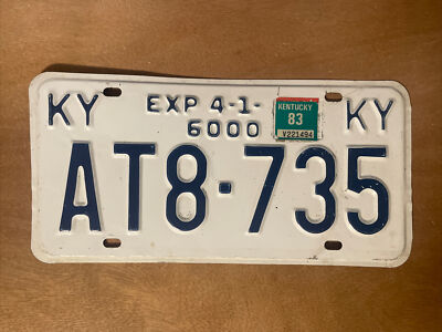 1983 Kentucky License Plate 6000 LB Truck # AT8-735 | eBay