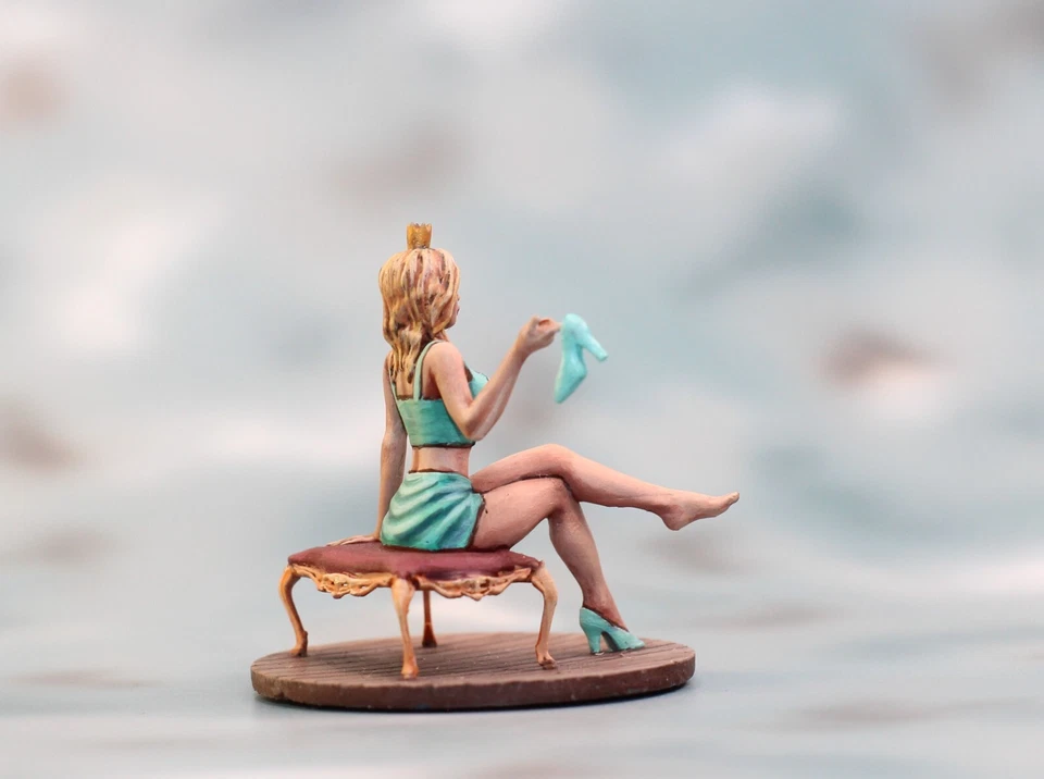 ⭐Sindeella.  Estatuilla 3D miniatura coleccionable Action Girl. 54mm 1/32 PINTADO⭐ Foto 3 de 4