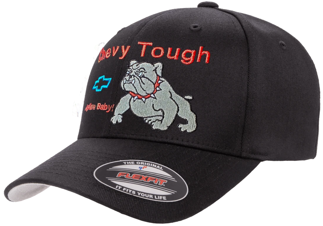 Chevy Tough Anytime Baby w Bulldog Flexfit L XL Embroidered