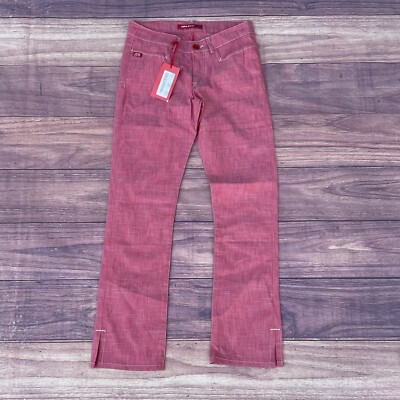 Miss Sixty Low Dolly Trousers Flare Jeans 26 Pink Italy Designer Pants Y2K J542