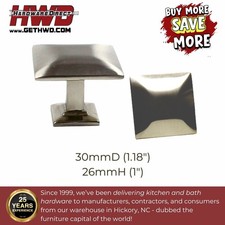 Knobs Pull Modern Square Kitchen Bath Cabinet Hardware Brushed Nickel HWD